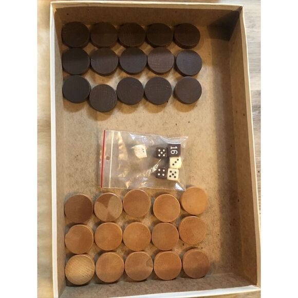 Vintage  Jumbo Backgammon Wool  Rug, Board Checkers,  Dice Doubling Cube - Picture 3 of 10